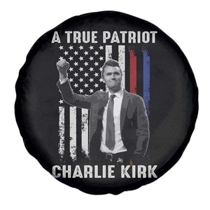 Charlie Kirk Tribute Spare Tire Cover A True Patriot Freedom American Flag TS02 Print Your Wear