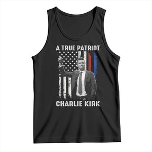Charlie Kirk Tribute Tank Top A True Patriot Freedom American Flag TS02 Black Print Your Wear