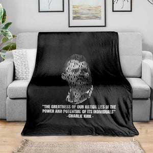 Charlie Kirk Legacy Throw Blanket Greatness of Our Nation American True Patriot TS02 Print Your Wear