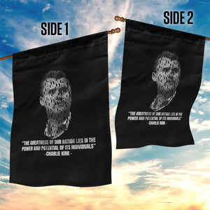 Charlie Kirk Legacy Garden Flag Greatness of Our Nation American True Patriot TS02 Print Your Wear