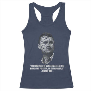 Charlie Kirk Legacy Racerback Tank Top Greatness of Our Nation American True Patriot TS02 Navy Print Your Wear