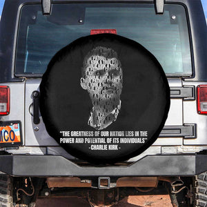 Charlie Kirk Legacy Spare Tire Cover Greatness of Our Nation American True Patriot TS02 No hole Black Print Your Wear