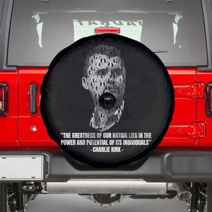 Charlie Kirk Legacy Spare Tire Cover Greatness of Our Nation American True Patriot TS02 Black Print Your Wear
