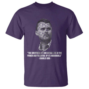 Charlie Kirk Legacy T Shirt Greatness of Our Nation American True Patriot TS02 Purple Print Your Wear