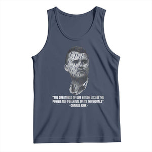 Charlie Kirk Legacy Tank Top Greatness of Our Nation American True Patriot TS02 Navy Print Your Wear