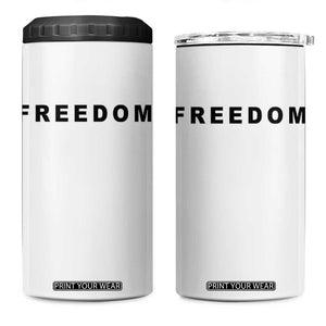Freedom Statement 4 in 1 Can Cooler Tumbler Free Speech Charlie Kirk Tribute TS02 One Size: 16 oz White Print Your Wear