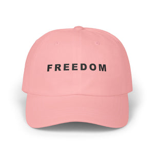 Freedom Statement Embroidered Classic Cap Patriotic Free Speech Defender TS02 Classic Cap Universal Fit Pink Printyourwear