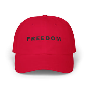 Freedom Statement Embroidered Classic Cap Patriotic Free Speech Defender TS02 Classic Cap Universal Fit Red Printyourwear