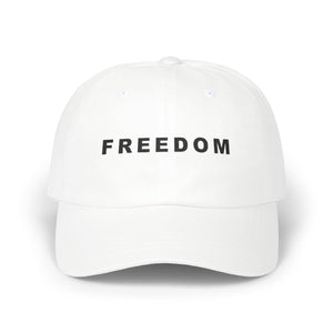 Freedom Statement Embroidered Classic Cap Patriotic Free Speech Defender TS02 Classic Cap Universal Fit White Printyourwear