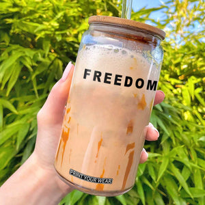 Freedom Statement Glass Can Free Speech Charlie Kirk Tribute TS02 White Print Your Wear