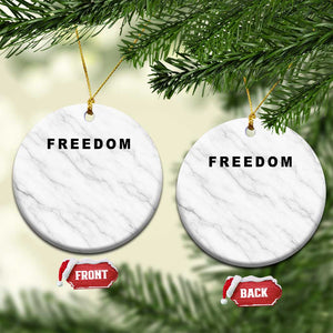 Freedom Statement Ceramic Ornament Free Speech Charlie Kirk Tribute TS02 1pc White Marble Print Your Wear
