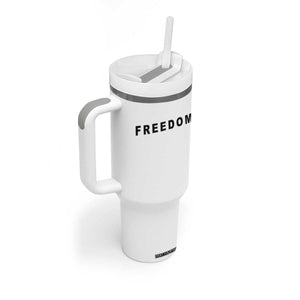Freedom Statement Tumbler With Handle Free Speech Charlie Kirk Tribute TS02 Print Your Wear