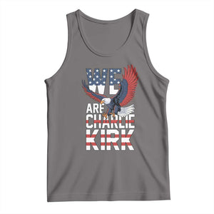 We Are Charlie Kirk Patriotic Tank Top United We Stand Strong and Honor American Eagle Graphic TS02 Deep Heather Print Your Wear