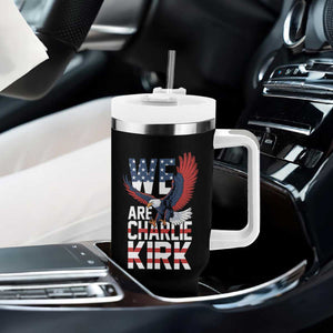 We Are Charlie Kirk Patriotic Tumbler With Handle United We Stand Strong and Honor American Eagle Graphic TS02 Print Your Wear