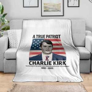A True Patriot Memorial Throw Blanket Charlie Kirk Legacy The Greatness of Our Nation TS02 Print Your Wear
