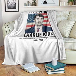 A True Patriot Memorial Throw Blanket Charlie Kirk Legacy The Greatness of Our Nation TS02 Print Your Wear