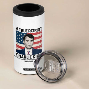A True Patriot Memorial 4 in 1 Can Cooler Tumbler Charlie Kirk Legacy The Greatness of Our Nation TS02 Print Your Wear