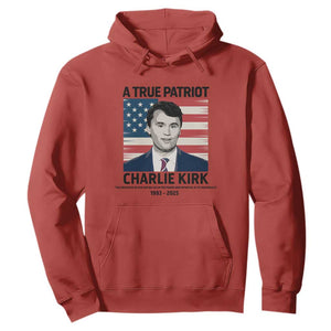 A True Patriot Memorial Hoodie Charlie Kirk Legacy The Greatness of Our Nation TS02 Red Print Your Wear