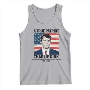 A True Patriot Memorial Tank Top Charlie Kirk Legacy The Greatness of Our Nation TS02 Athletic Heather Print Your Wear