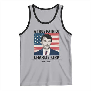A True Patriot Memorial Tank Top Charlie Kirk Legacy The Greatness of Our Nation TS02 Athletic Heather Black Print Your Wear