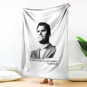 Freedom Is Not Free Throw Blanket Defender of Liberty Charlie Kirk Tribute TS02 Print Your Wear