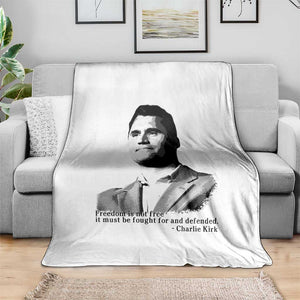 Freedom Is Not Free Throw Blanket Defender of Liberty Charlie Kirk Tribute TS02 Print Your Wear