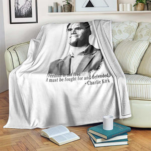 Freedom Is Not Free Throw Blanket Defender of Liberty Charlie Kirk Tribute TS02 Print Your Wear