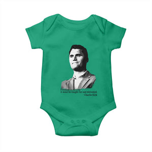 Freedom Is Not Free Baby Onesie Defender of Liberty Charlie Kirk Tribute TS02 Irish Green Print Your Wear