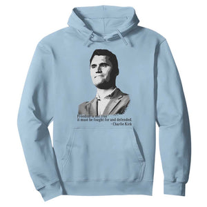 Freedom Is Not Free Hoodie Defender of Liberty Charlie Kirk Tribute TS02 Light Blue Print Your Wear