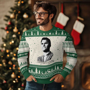 Freedom Is Not Free Ugly Christmas Sweater Defender of Liberty Charlie Kirk Tribute TS02 Beige Green Print Your Wear