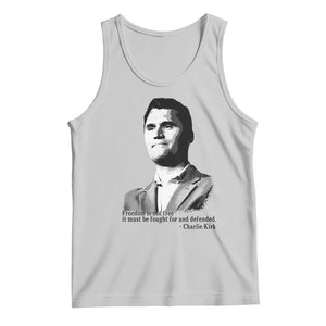 Freedom Is Not Free Tank Top Defender of Liberty Charlie Kirk Tribute TS02 Ash Print Your Wear