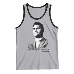 Freedom Is Not Free Tank Top Defender of Liberty Charlie Kirk Tribute TS02 Athletic Heather Black Print Your Wear