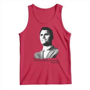Freedom Is Not Free Tank Top Defender of Liberty Charlie Kirk Tribute TS02 Red Print Your Wear