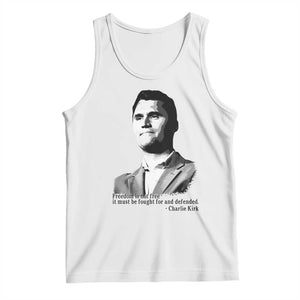 Freedom Is Not Free Tank Top Defender of Liberty Charlie Kirk Tribute TS02 White Print Your Wear