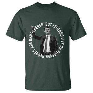 Legends Live Forever Tribute T Shirt Charlie Kirk Legacy Remembrance TS02 Dark Forest Green Print Your Wear