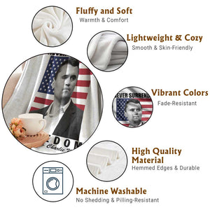 Never Surrender Freedom Throw Blanket Patriotic Charlie Kirk Tribute American Flag TS02 Print Your Wear