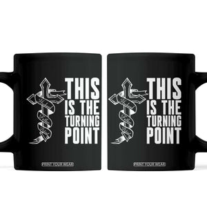 This is the Turning Point Coffee Mug Husband Father Patriot Charlie Kirk Tribute Christian Faith TS02 Black Print Your Wear