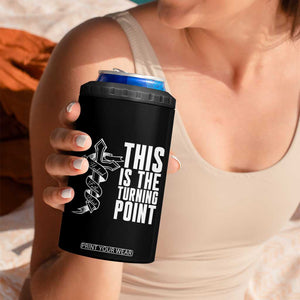 This is the Turning Point 4 in 1 Can Cooler Tumbler Husband Father Patriot Charlie Kirk Tribute Christian Faith TS02 Print Your Wear