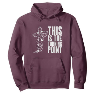This is the Turning Point Hoodie Husband Father Patriot Charlie Kirk Tribute Christian Faith TS02 Maroon Print Your Wear