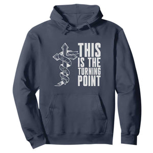 This is the Turning Point Hoodie Husband Father Patriot Charlie Kirk Tribute Christian Faith TS02 Navy Print Your Wear