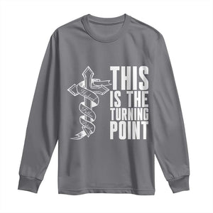This is the Turning Point Long Sleeve Shirt Husband Father Patriot Charlie Kirk Tribute Christian Faith TS02 Charcoal Print Your Wear