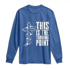 This is the Turning Point Long Sleeve Shirt Husband Father Patriot Charlie Kirk Tribute Christian Faith TS02 Royal Blue Print Your Wear