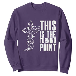 This is the Turning Point Sweatshirt Husband Father Patriot Charlie Kirk Tribute Christian Faith TS02 Purple Print Your Wear