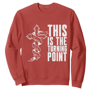 This is the Turning Point Sweatshirt Husband Father Patriot Charlie Kirk Tribute Christian Faith TS02 Red Print Your Wear