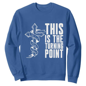 This is the Turning Point Sweatshirt Husband Father Patriot Charlie Kirk Tribute Christian Faith TS02 Royal Blue Print Your Wear