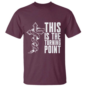 This is the Turning Point T Shirt Husband Father Patriot Charlie Kirk Tribute Christian Faith TS02 Maroon Print Your Wear