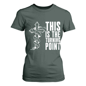 This is the Turning Point T Shirt For Women Husband Father Patriot Charlie Kirk Tribute Christian Faith TS02 Dark Forest Green Print Your Wear