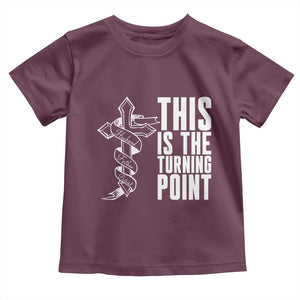 This is the Turning Point Toddler T Shirt Husband Father Patriot Charlie Kirk Tribute Christian Faith TS02 Maroon Print Your Wear