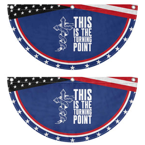 This is the Turning Point Patriotic Fan Flag Husband Father Patriot Charlie Kirk Tribute Christian Faith