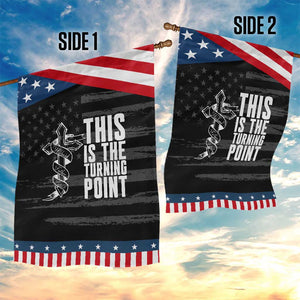 This is the Turning Point Garden Flag Husband Father Patriot Charlie Kirk Tribute Christian Faith TS02 Print Your Wear